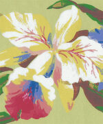 Colorful Orchids on Curved Bamboo Trellis Wallpaper Border by York   CJ2867B - Image 2