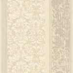 York Damask Stripe in Gray, Cream, Silver, Taupe & White  AB2188