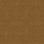 Golden Brown Rounded Diamond Shape Damask Medallion Wallpaper -  QT19465