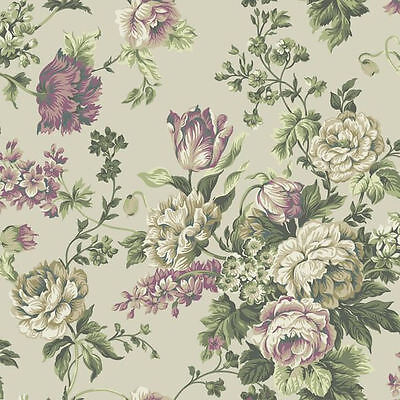 1-149.jpg York English Garden Inspired Wallpaper on Pearlized Sage PR9003 Double Roll - Image 1