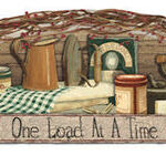 "One Load At A Time" Laundry Sign Arch Art Accent Wallpaper Mural  MP4938M