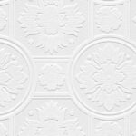 Paintable Heavy Texture Large Ornate Medallions Tile Wallpaper 48930