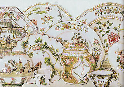1-193.jpg Waverly Porcelain Menagerie Wallpaper Border in Document Color 5510071 - Image 1