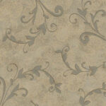Taupe Leafy Scroll Wallpaper by York   Priced and Sold per Double Roll    BR6243
