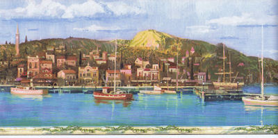 1-27.jpg Mediterranean Port Wallpaper Border TS38007B - Image 1