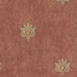 Scattered Gold Medallions on Mottled Rust Background Wallpaper 31267S