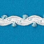 5 Yards 1/4" White Ric Rac With Small Copenhagen Blue Loops Trim 12624