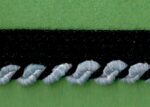 5 Yards 7/16" Alternating Light Lavender, Black Rope Trim with Black Lip 28014