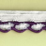 5 Yards 5/8" Purple with Woven in White Chenille Trim with White Lip 27618