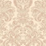 Tapestry Look Damask Wallpaper - Gold, Dusty Rose - Wallquest - TS70601