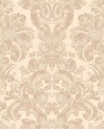 Tapestry Look Damask Wallpaper - Gold, Dusty Rose - Wallquest - TS70601