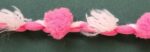 5 Yards 3/4" Strawberry Pink Pom Pom with White String Drops Fringe Trim 47611