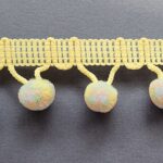 5 Yards 1 1/8" Yellow Lip, Multicolor Ball Pom Pom Fringe Trim 44014-54