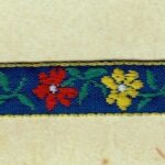 5 Yards 1/2" Red, Yellow, Green on Blue Jacquard Trim 83504-6