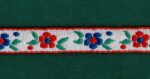 5 Yards 3/8" Red, Blue, Green on White Floral Jacquard Trim 83507-1 - Image 2