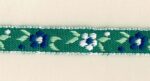 5 Yards 3/8" Greens, Blue, White on Green Floral Jacquard Trim 83507-6 - Image 2