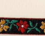 5 Yards 1/2" Red, Gold, Green on Black Floral Jacquard Trim 83504-5