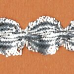 5 Yards 1/2" Silver Lightweight Rounded Double Scalloped Leaf Look Trim 8357