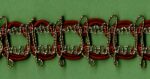 5 Yards 3/4" Gold, Wine Open Block Chain Gimp Trim 46770