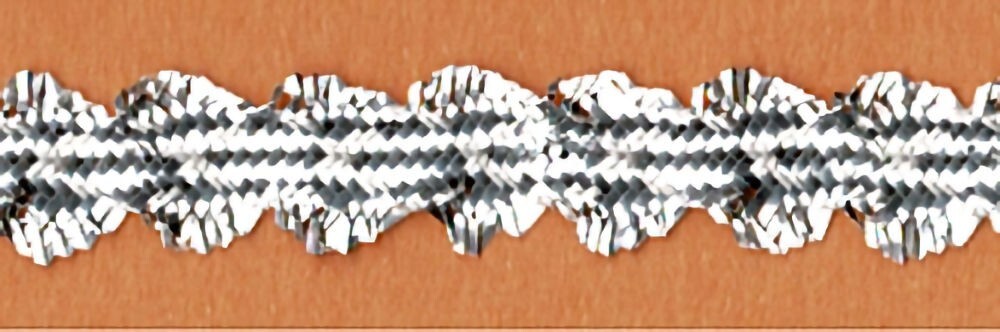 57-117.jpg 5 Yards 5/16" Silver Lightweight Double Scalloped Trim 8455 - Image 1