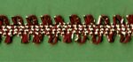 5 Yards 3/8" Bright Gold, Cranberry Lightweight Double Loops Trim 26739C