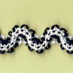 5 Yards 7/16" Dark Navy, White Ric Rac Trim 47298