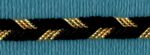 5 Yards 1/4" Black, Gold Alternating Double Line Trim 11169