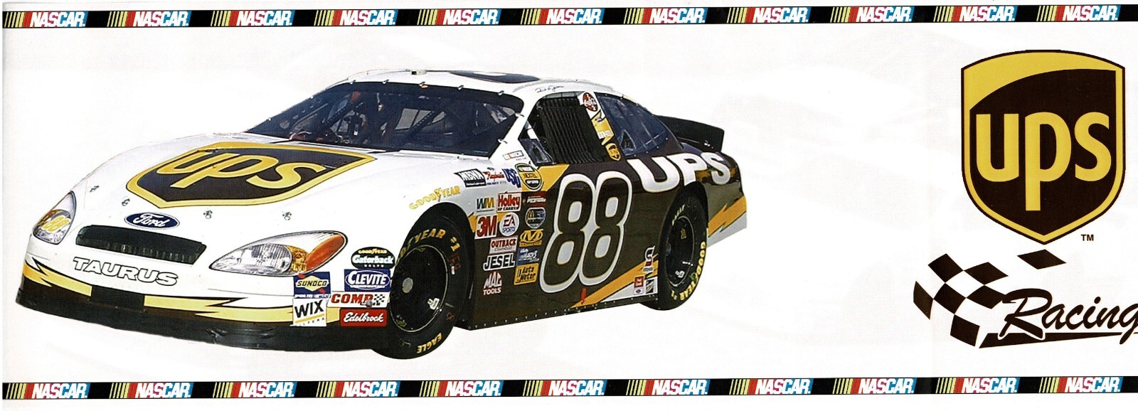 57-1208.jpg Dale Jarrett - #88 - 2004 Nascar Wallpaper Border - UPS - Vintage - 16135 - Image 1