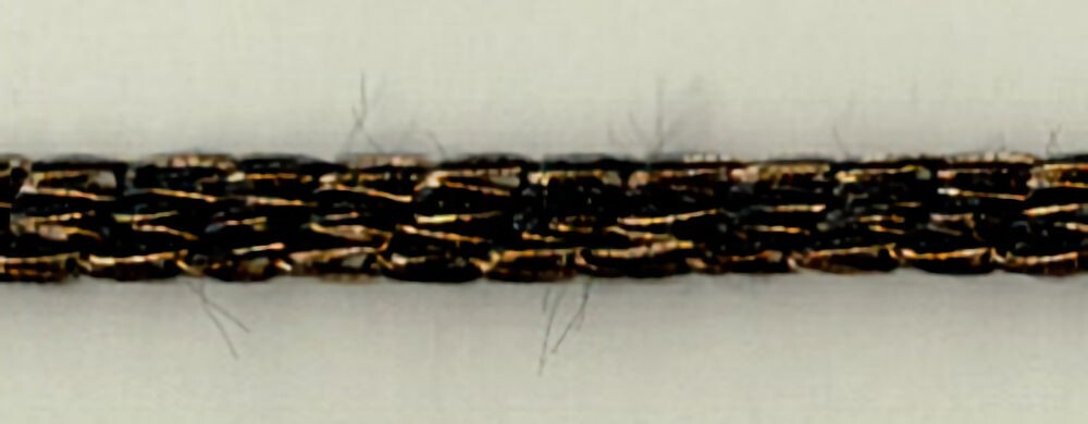 57-121.jpg 5 Yards 1/8" Black and Brownish Gold Threads Trim 49689 - Image 1
