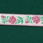 5 Yards 1/2" Pink, Green, White Floral Jacquard Trim 83508-1
