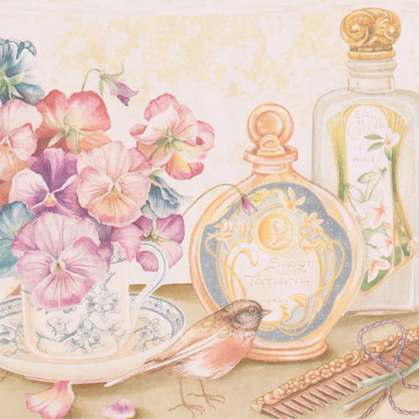 57-1222.jpg Ladies Shelf Border with Florals - Warner - BAT1112 - Image 1