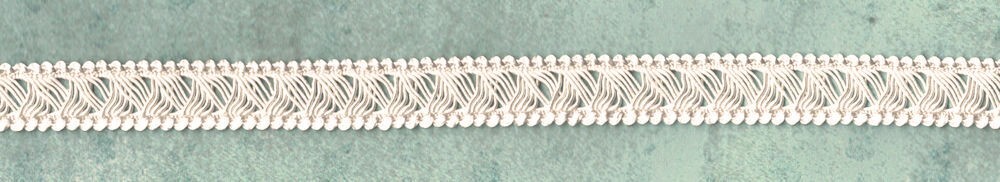 57-1236.jpg 5 Yards 1/2" Off- White Crisscross Lace Trim 12715 - Image 1