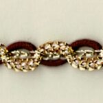 5 Yards 1/4" Gold, Maroon - Serpentine Chain Look Trim 46267M
