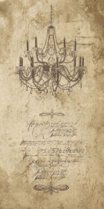 Chandelier Mural with Script - Wallquest - LB31706M