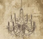 Chandelier Mural with Script - Wallquest - LB31706M - Image 2