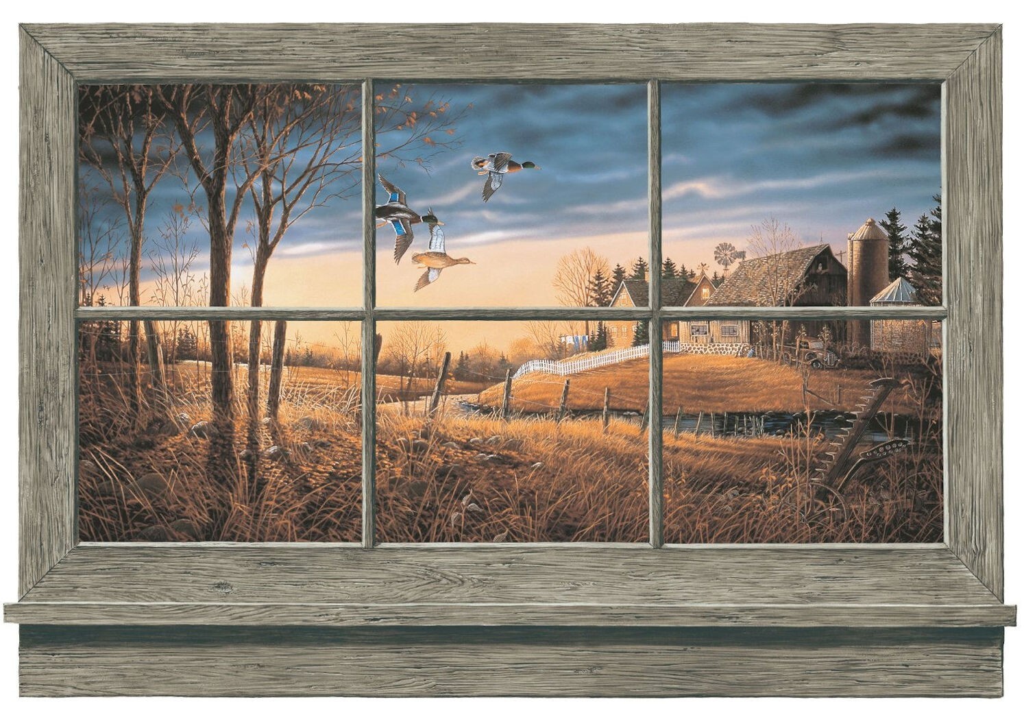 57-1406.jpg Rustic Window Duck Lodge Accent Wall Mural York Wallcoverings WD4302M - Image 1