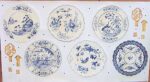 Porcelain Menagerie Plate Stickers Set - 9" Plates - Blue - 5510080