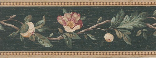 57-16.jpg Flowers in Bloom on Meandering Vine Border - Warner - VER7011 - Image 1