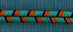 5 Yards 1/8" Orange, Teal, Green, Black Double Alternating Trim 4197