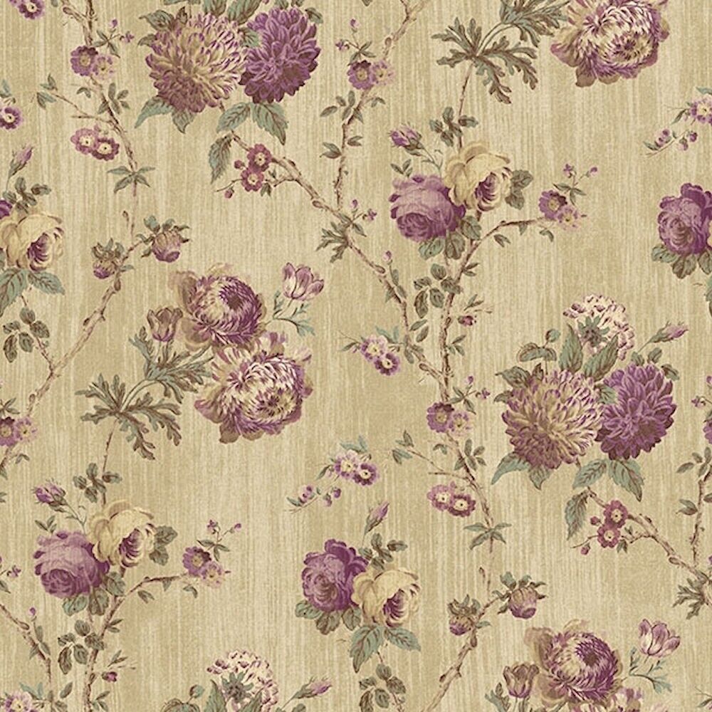 57-173.jpg Floral Vine Wallpaper in Gold, Purple, Brown by Wallquest DM20104 - Image 1