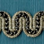 5 Yards 5/8" Champagne Gold, Black Looped Ric Rak Look Gimp Trim DNB52