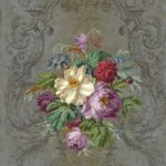 Bouquets of Flowers on a Neo-Classical Background Wallpaper by Wallquest LB31108