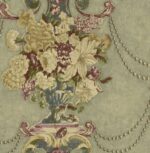 Neo-Classical Urn Bouquet Stripe Fabric by Wallquest DM30008F per Yard
