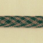 5 Yards 3/8" Tan, Dark Green Trim 27345