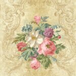 Bouquets of Flowers on a Neo-Classical Background Wallpaper by Wallquest LB31101