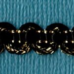5 Yards 3/8" Black, Gold Rounded Ric Rac Look Gimp Trim 46540B