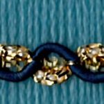 5 Yards 1/4" Gold, Navy, White Serpentine Chain Look Trim 46267N