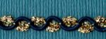 5 Yards 1/4" Gold, Navy, White Serpentine Chain Look Trim 46267N