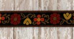 5 Yards 1/2" Oranges, Yellow, Brown on Black Jacquard Trim TR202 - Image 2