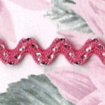 5 Yards 5/16" Vivid Pink, Silver Ric Rac Trim 25390